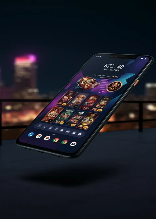 Gigaspinz Casino homepage met minimalistisch design en slots collectie